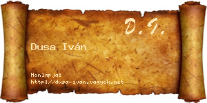 Dusa Iván névjegykártya