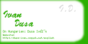 ivan dusa business card